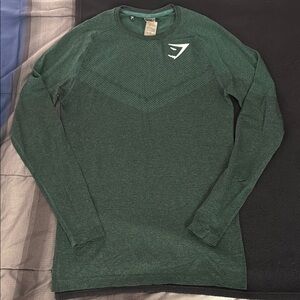 Green Gymshark Men's Long Sleeve Shirt